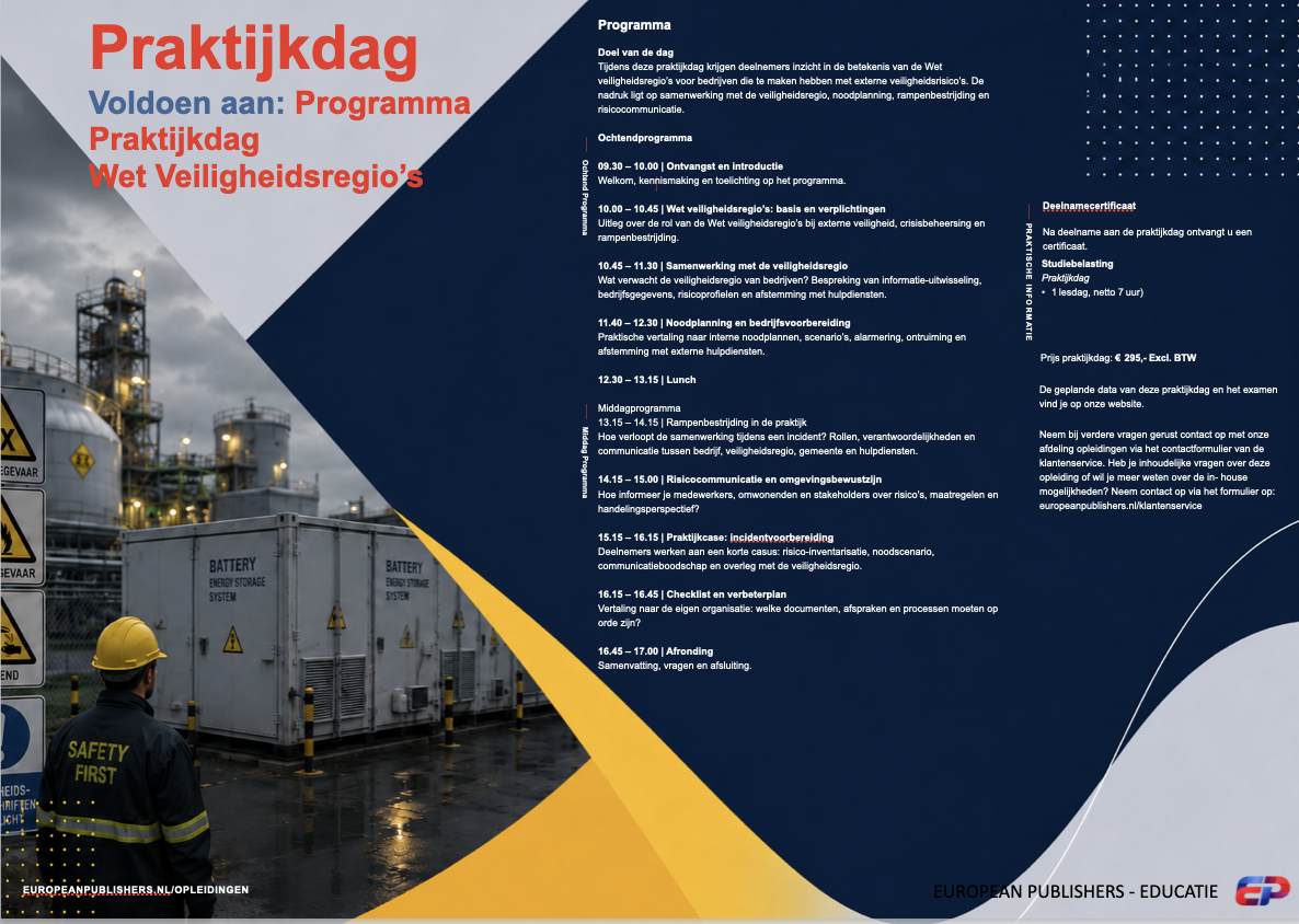 Praktijkdag: Voldoen aan Wet Veiligheidsregio’s