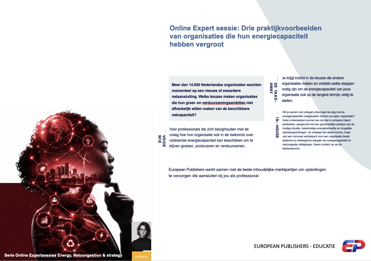 Webinar: Drie praktijkvoorbeelden van organisaties die hun energiecapaciteit hebben vergroot